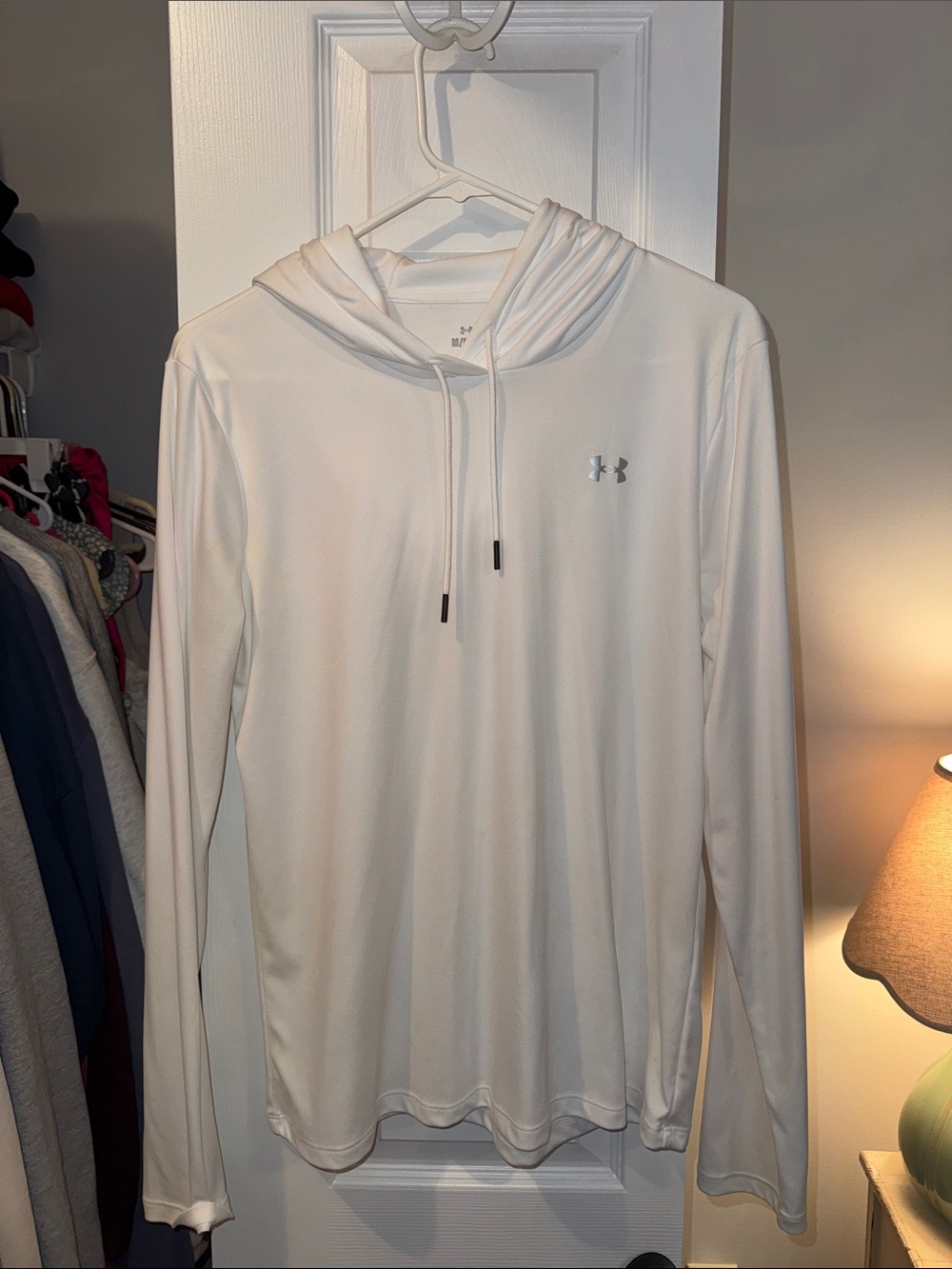 Under Armour White Performance Hooded Long Sleeve Shirt